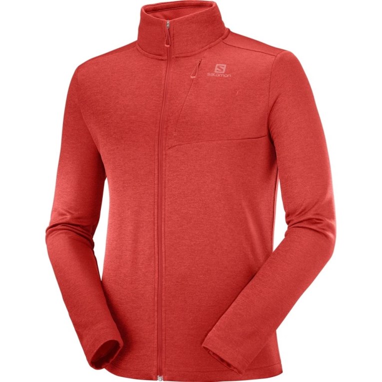 Casaco Salomon Essential Lightwarm Heather Full Zip Masculino Vermelhas | PT B63418